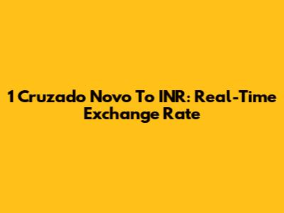 1 Cruzado Novo To INR: Real-Time Exchange Rate