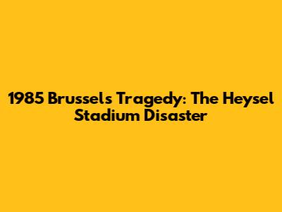 1985 Brussels Tragedy: The Heysel Stadium Disaster