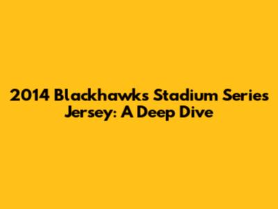 2014 Blackhawks Stadium Series Jersey: A Deep Dive