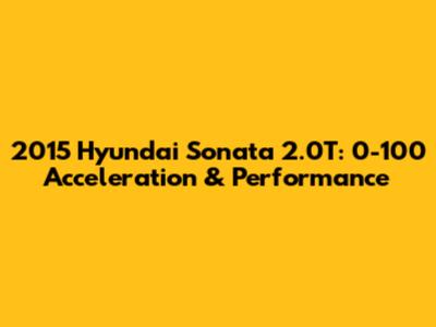 2015 Hyundai Sonata 2.0T: 0-100 Acceleration & Performance