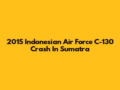2015 Indonesian Air Force C-130 Crash In Sumatra