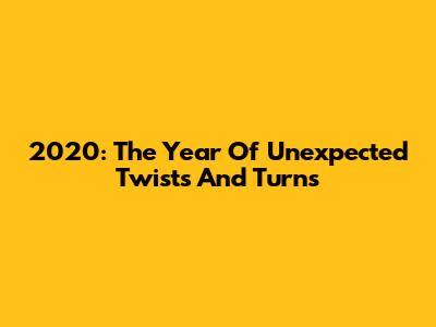2020: The Year Of Unexpected Twists And Turns