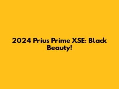 2024 Prius Prime XSE: Black Beauty!