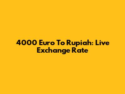 4000 Euro To Rupiah: Live Exchange Rate