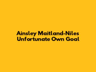 Ainsley Maitland-Niles' Unfortunate Own Goal