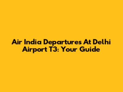 Air India Departures At Delhi Airport T3: Your Guide