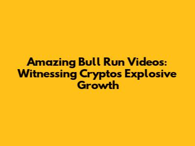 Amazing Bull Run Videos: Witnessing Crypto's Explosive Growth