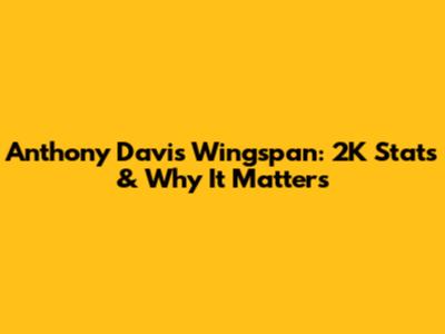 Anthony Davis Wingspan: 2K Stats & Why It Matters