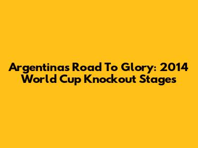 Argentina's Road To Glory: 2014 World Cup Knockout Stages