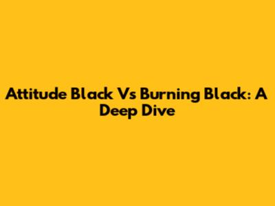 Attitude Black Vs Burning Black: A Deep Dive