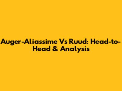 Auger-Aliassime Vs Ruud: Head-to-Head & Analysis