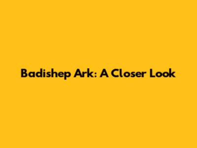 Badishep Ark: A Closer Look