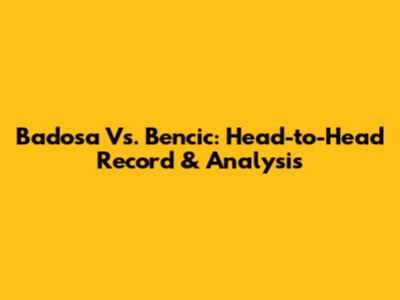 Badosa Vs. Bencic: Head-to-Head Record & Analysis