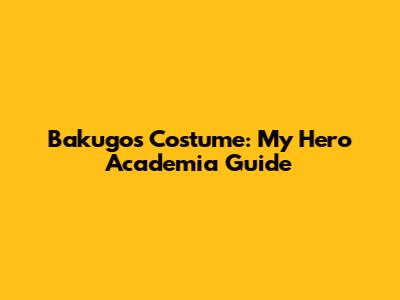 Bakugo's Costume: My Hero Academia Guide