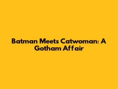 Batman Meets Catwoman: A Gotham Affair