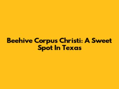 Beehive Corpus Christi: A Sweet Spot In Texas