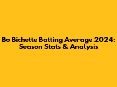 Bo Bichette Batting Average 2024: Season Stats & Analysis