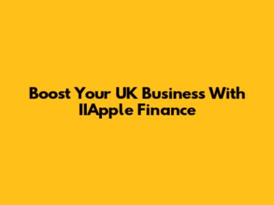 Boost Your UK Business With IIApple Finance