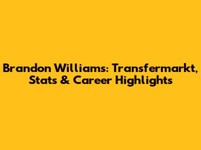 Brandon Williams: Transfermarkt, Stats & Career Highlights