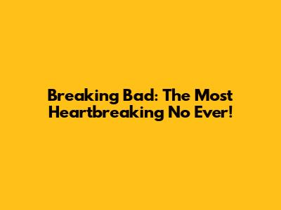 Breaking Bad: The Most Heartbreaking 'No' Ever!