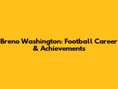 Breno Washington: Football Career & Achievements