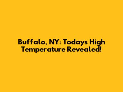 Buffalo, NY: Today's High Temperature Revealed!