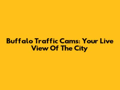 Buffalo Traffic Cams: Your Live View Of The City
