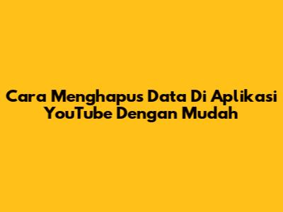 Cara Menghapus Data Di Aplikasi YouTube Dengan Mudah