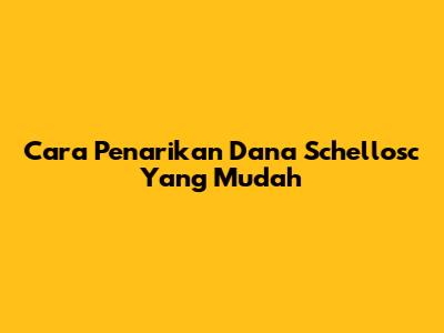 Cara Penarikan Dana Schellosc Yang Mudah