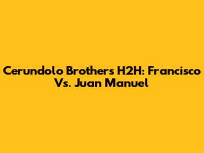 Cerundolo Brothers H2H: Francisco Vs. Juan Manuel