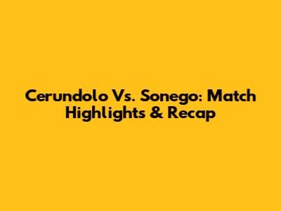 Cerundolo Vs. Sonego: Match Highlights & Recap
