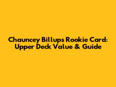 Chauncey Billups Rookie Card: Upper Deck Value & Guide