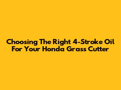 Choosing The Right 4-Stroke Oil For Your Honda Grass Cutter