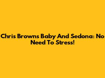 Chris Brown's Baby And Sedona: No Need To Stress!