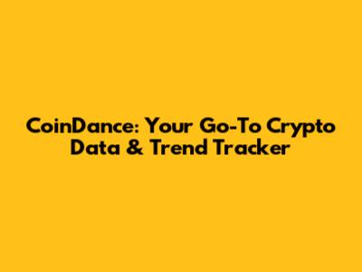 CoinDance: Your Go-To Crypto Data & Trend Tracker
