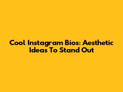 Cool Instagram Bios: Aesthetic Ideas To Stand Out