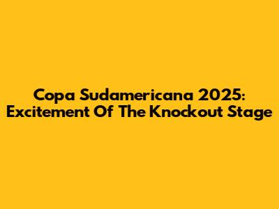 Copa Sudamericana 2025: Excitement Of The Knockout Stage