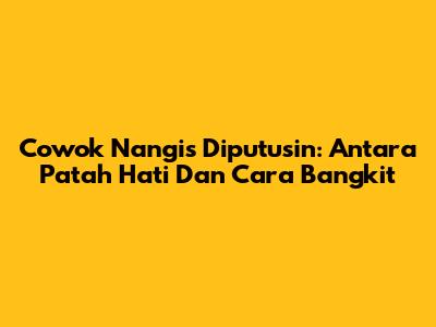 Cowok Nangis Diputusin: Antara Patah Hati Dan Cara Bangkit