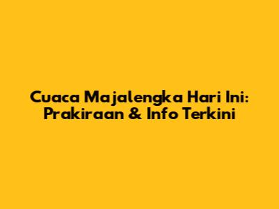 Cuaca Majalengka Hari Ini: Prakiraan & Info Terkini