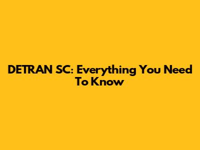 DETRAN SC: Everything You Need To Know