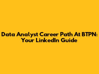 Data Analyst Career Path At BTPN: Your LinkedIn Guide