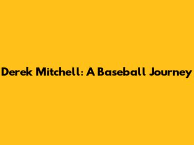 Derek Mitchell: A Baseball Journey