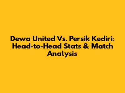 Dewa United Vs. Persik Kediri: Head-to-Head Stats & Match Analysis