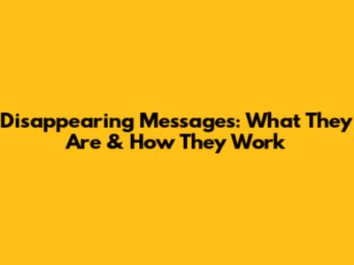 Disappearing Messages: What They Are & How They Work