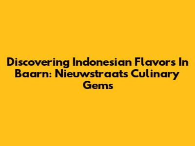 Discovering Indonesian Flavors In Baarn: Nieuwstraat's Culinary Gems