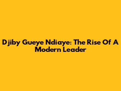 Djiby Gueye Ndiaye: The Rise Of A Modern Leader