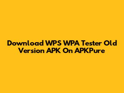 Download WPS WPA Tester Old Version APK On APKPure