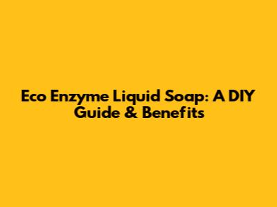 Eco Enzyme Liquid Soap: A DIY Guide & Benefits
