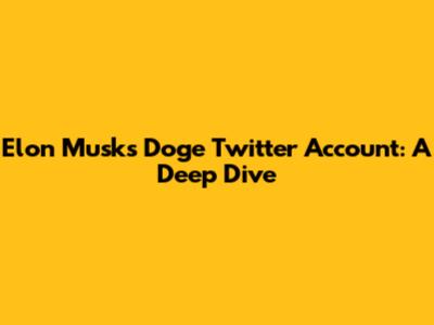 Elon Musk's Doge Twitter Account: A Deep Dive