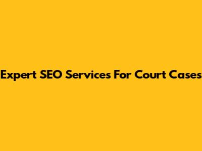 Expert SEO Services For Court Cases